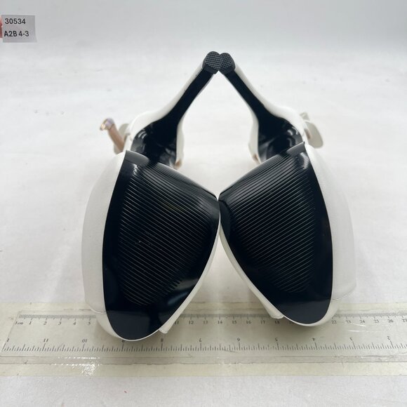 FSJ Elegant White Stiletto Sandals - Picture 7 of 8